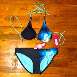 NWT Xhilaration blue/gray bikini, top M, bottom L